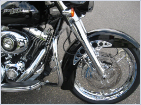 Close Up Of Chrome Work on Undercarriage